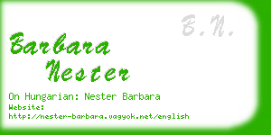 barbara nester business card